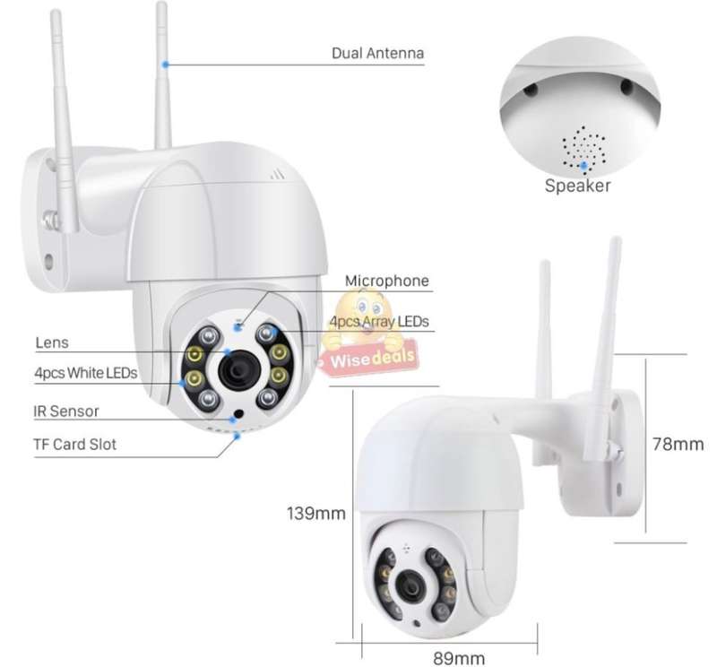 Waterproof Outdoor WIFI IP Camera, Alarm, Motion Detector, Two-way Communication etc.