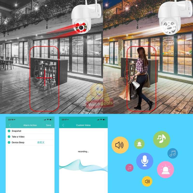 Waterproof Outdoor WIFI IP Camera, Alarm, Motion Detector, Two-way Communication etc.