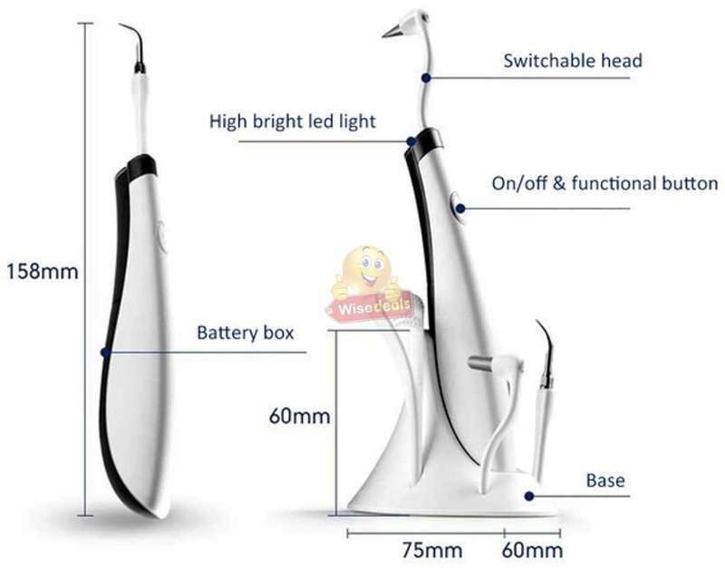Electric Ultra-Sonic Acoustic Vibration Tooth Cleaner & Calculus Remover for beautiful teeth