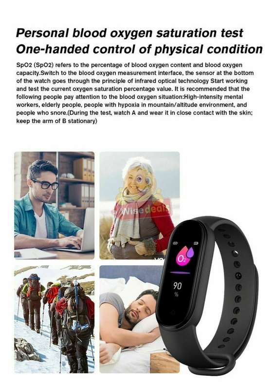 Bluetooth Fitness Watch - Monitor Heart Rate, Blood Pressure, Blood Oxygen, Sport, Calorie, Distance