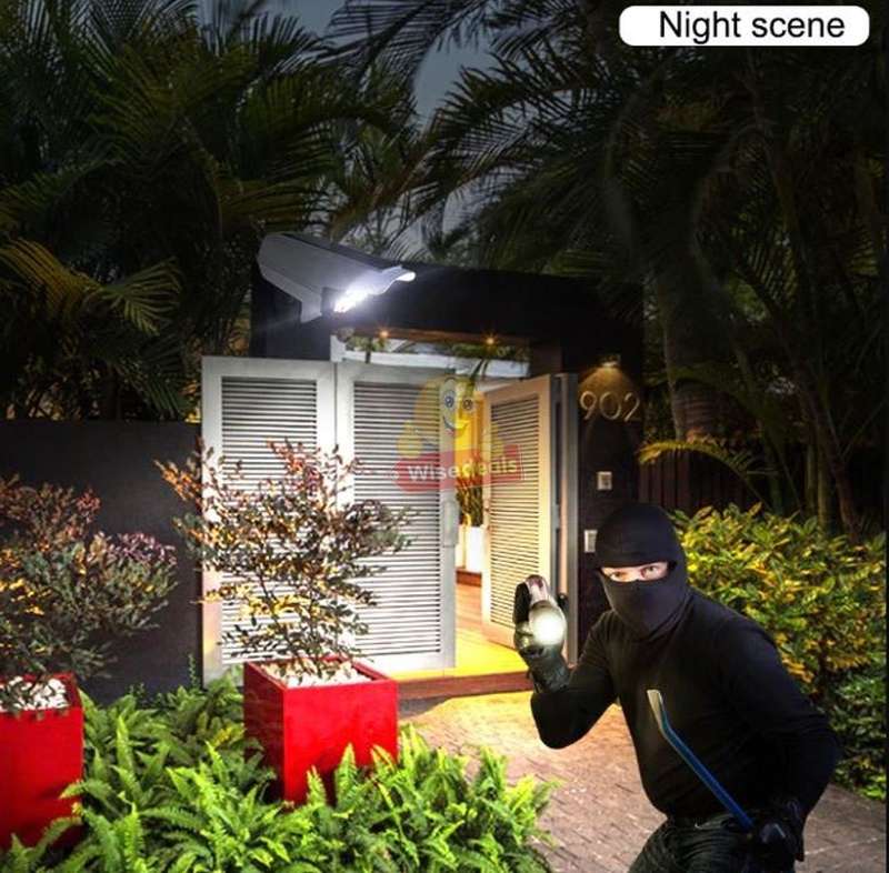 77 COB Solar Motion Sensor Flood Light with, 3 Setting Modes, Waterproof, Rechargeable battery etc.