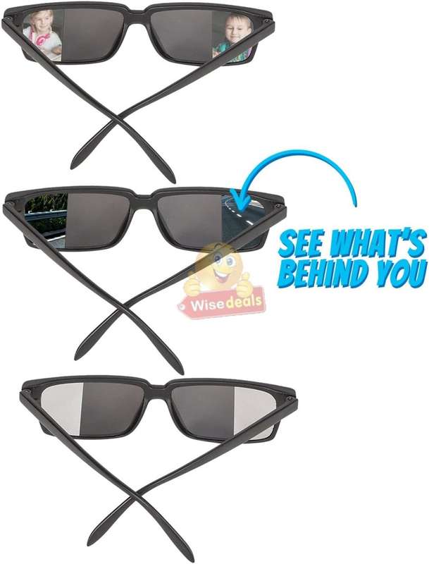 Cool Rear-view Spy Glasses with mirrors on the edges to clearly see what is behind you!