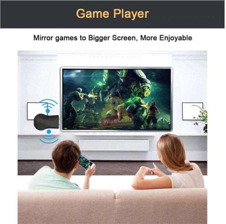 HDMI Streaming WIFI Receiver  See all the contents of your phone on Big Screen, Movies, Play Games
