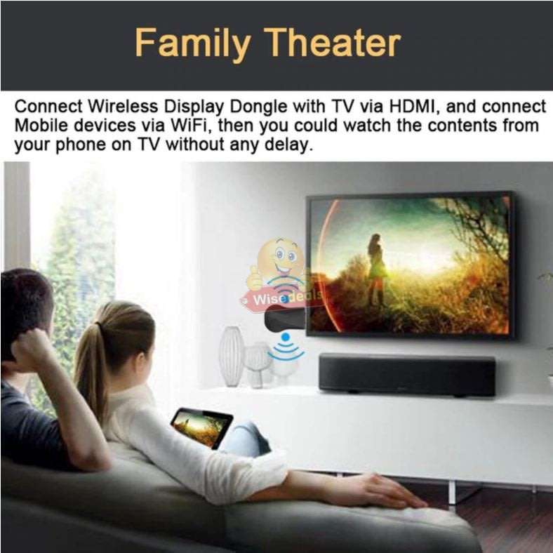 HDMI Streaming WIFI Receiver  See all the contents of your phone on Big Screen, Movies, Play Games