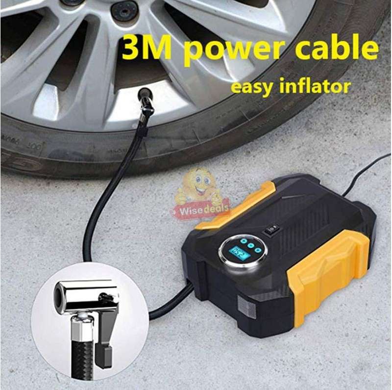 LCD Display Air Pump with 3 Nozzles, Just Press to Inflate, Save, Easy and Fast