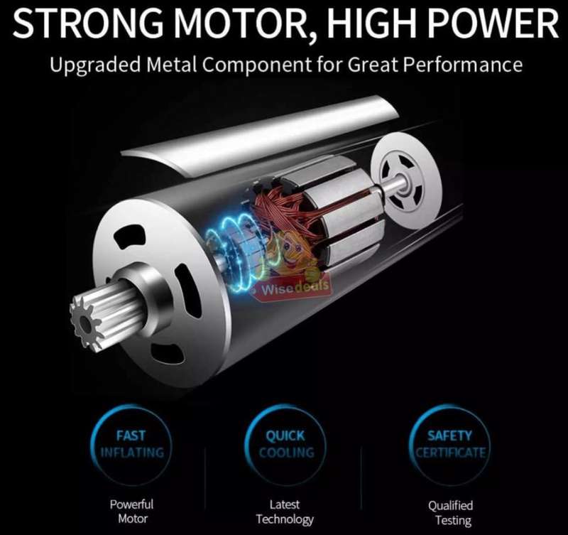 LCD Display Air Pump with 3 Nozzles, Just Press to Inflate, Save, Easy and Fast