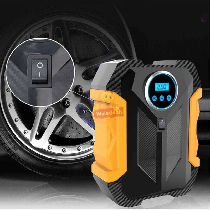 LCD Display Air Pump with 3 Nozzles, Just Press to Inflate, Save, Easy and Fast