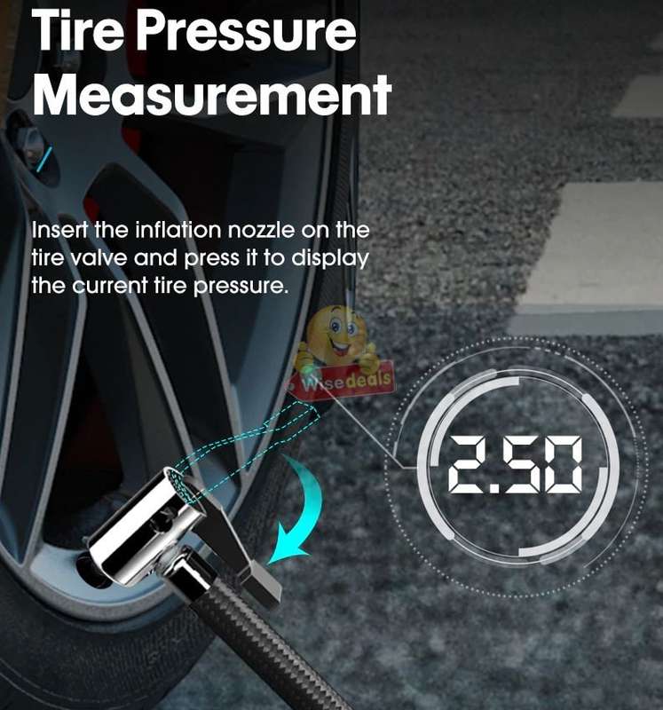 LCD Display Air Pump with 3 Nozzles, Just Press to Inflate, Save, Easy and Fast
