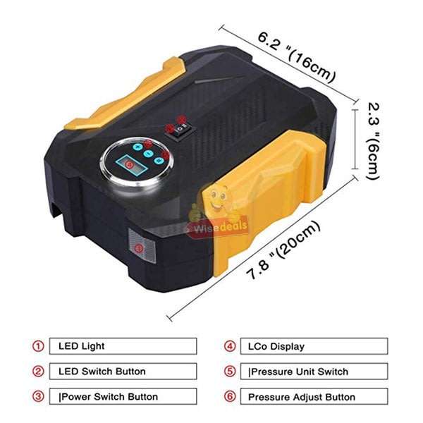 LCD Display Air Pump with 3 Nozzles, Just Press to Inflate, Save, Easy and Fast