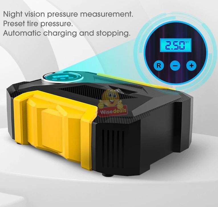 LCD Display Air Pump with 3 Nozzles, Just Press to Inflate, Save, Easy and Fast