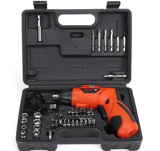 45Pcs Cordless Rechargeable Screwdriver and Drill Set