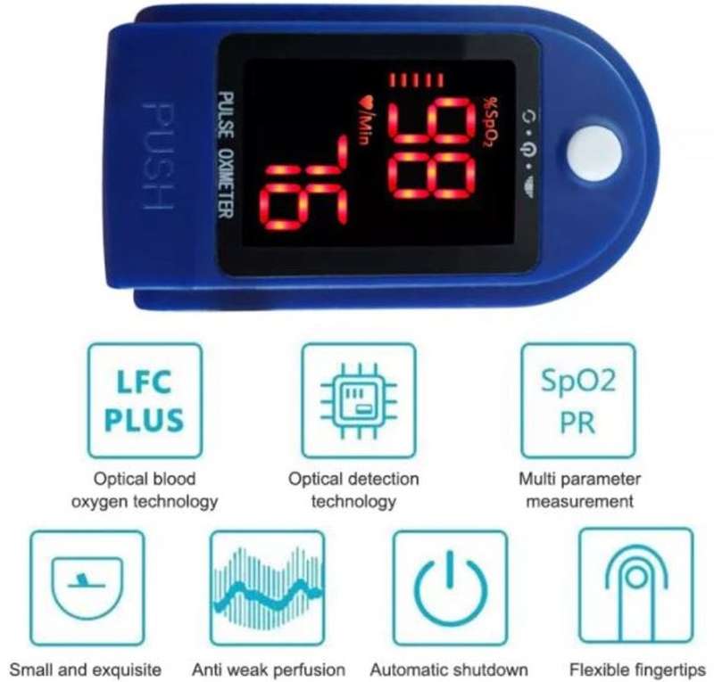 Colour LED Display Pulse Oximeter with Pulse, Heart Rate & Blood Oxygen function