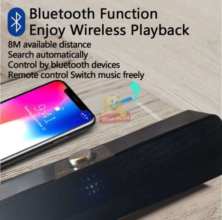 Wireless Bluetooth Sound bar, Filling Stereo Sound 1800mAh Rechargeable Battery