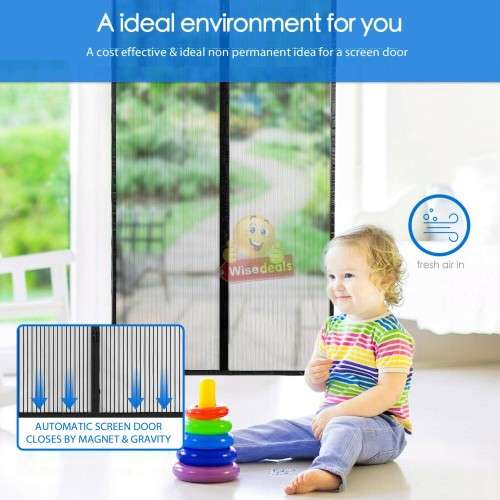 Hands-Free Magnetic Mosquito Screen Door, Keep FRESH AIR in and BUGS OUT!