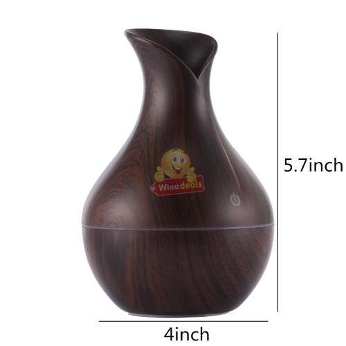 Wood Grain Aroma Humidifier with 7 LED Colour Lights