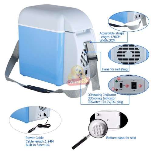 7.5L 12V Cool and Warm Car Freezer, Ideal for Road Trips, Camping, Picnic and more