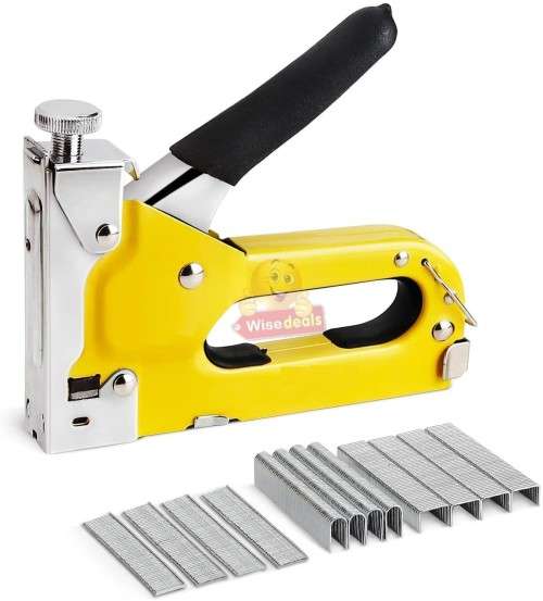 Heavy Duty Staple Gun with 2 boxes of 3 different types of staples