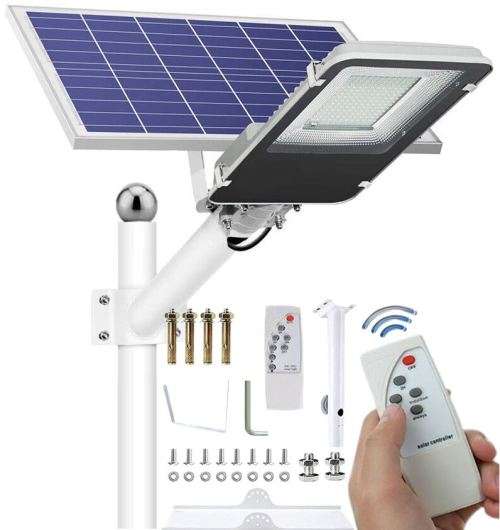 150W Solar Street Light with Adjustable Solar Panel and Remote Control
