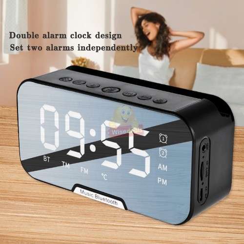 Portable Bluetooth Boombox Speaker and Alarm Clock - Support FM Radio, USB, TF Card, Aux