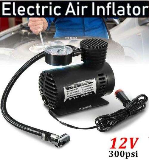 12V DC 300PSI Electric Air Compressor with Pressure Gauge - START R1 ONLY