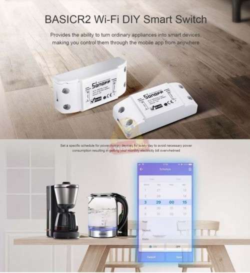 SONOF WIFI Smart Switch - Turn your appliances ON / OFF where ever you are via Phone