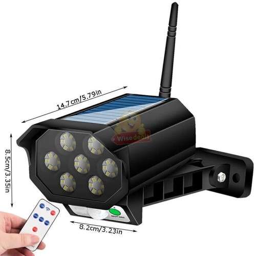 Solar Security Motion Sensor Flood Light with Remote Control, 3 Setting Modes, Waterproof etc.