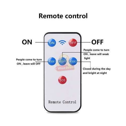 Solar Security Motion Sensor Flood Light with Remote Control, 3 Setting Modes, Waterproof etc.
