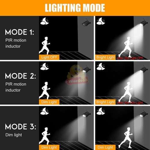 Solar Security Motion Sensor Flood Light with Remote Control, 3 Setting Modes, Waterproof etc.