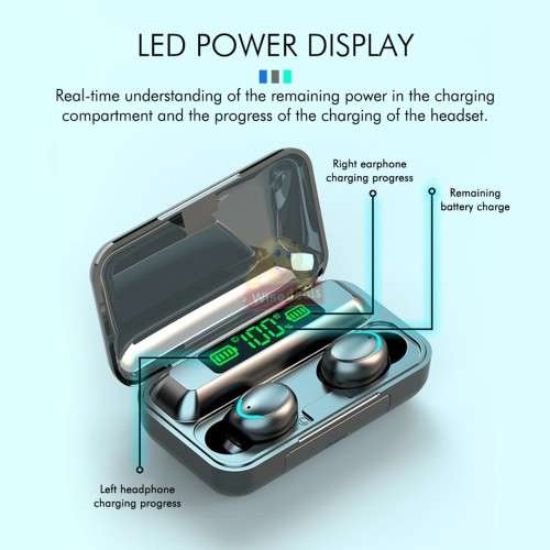 TWS Wireless Earbuds, Bluetooth 5.0, HiFi Stereo, Touch Control, Built-in HD Mic With Charging Case