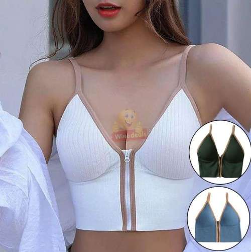 Free Size Sexy Threaded Front V Zipper Underwear in WHITE OR BLUE