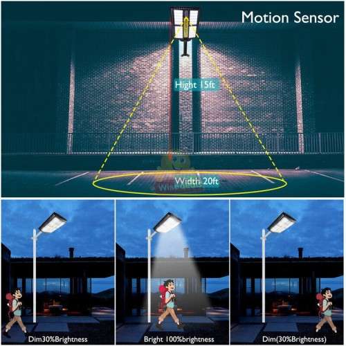 300W Solar Sensor Street Light with Remote Control