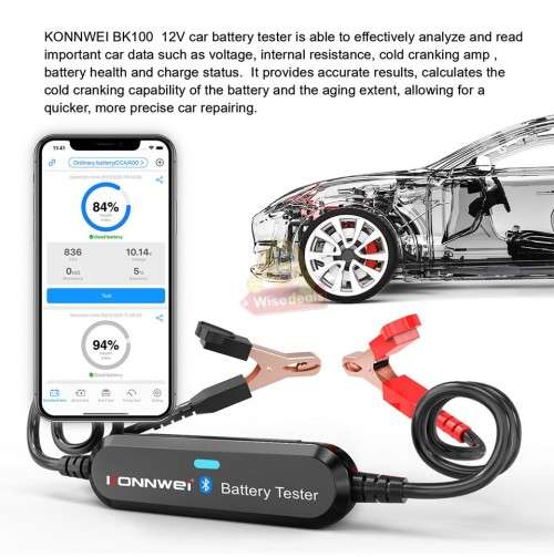 6V and 12V Wireless Bluetooth Battery Tester 100-2000 CCA