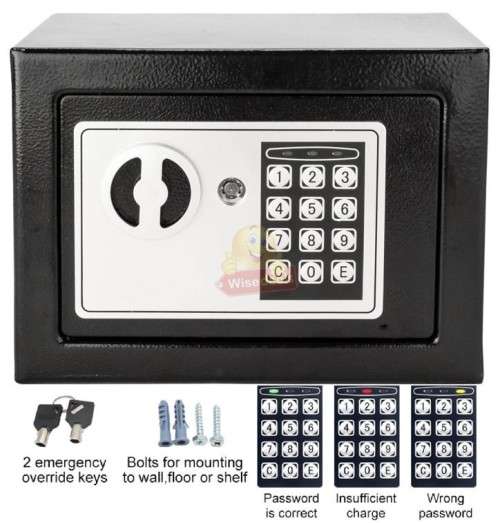 Digital locking Safe with Keys - Durable and Strong Stainless Steel