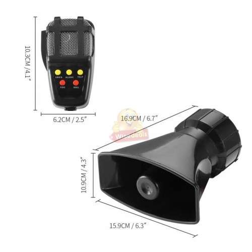 100W 12V Loudspeaker Horn Siren with 7 Sound