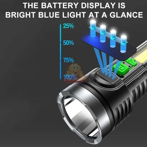 Tactical Flash light with different Light modes, Build-in 18650 Rechargeable lithium-ion Battery