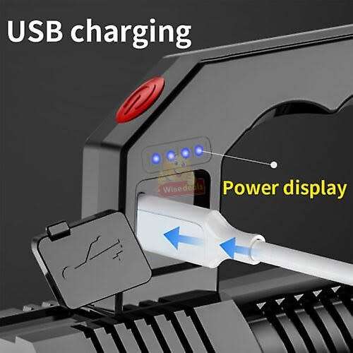 Rechargeable Handheld USB COB Flashlight Spotlight, 5000 Lumens