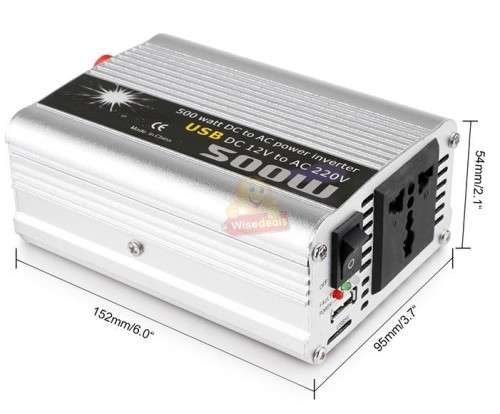 500W Solar Power Inverter  Convert 12V DC to 220V AC