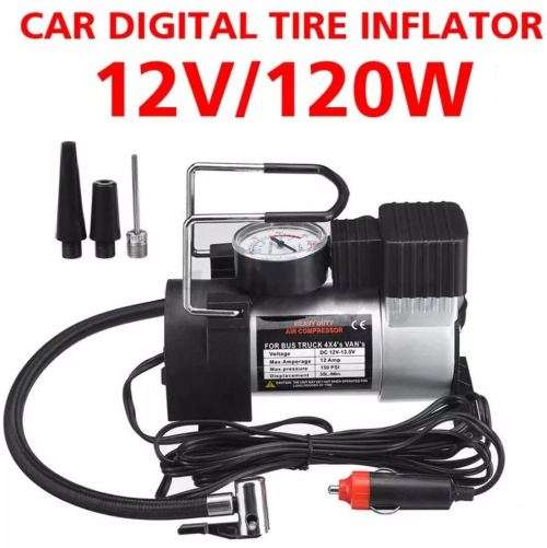 12V 120W Digital Air Compressor with Nozzles