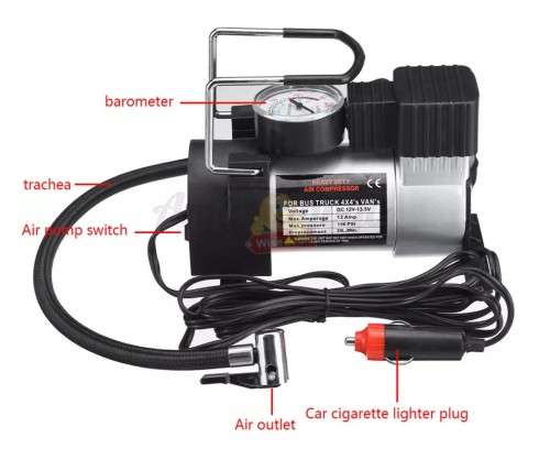 12V 120W Digital Air Compressor with Nozzles