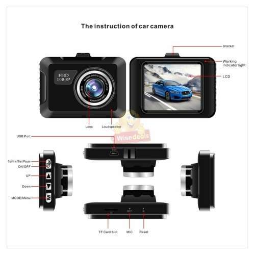 1080P LCD Car DVR Dashcam - Loop Recording, G-Sensor & Support SD Card - START AT R1 ONLY