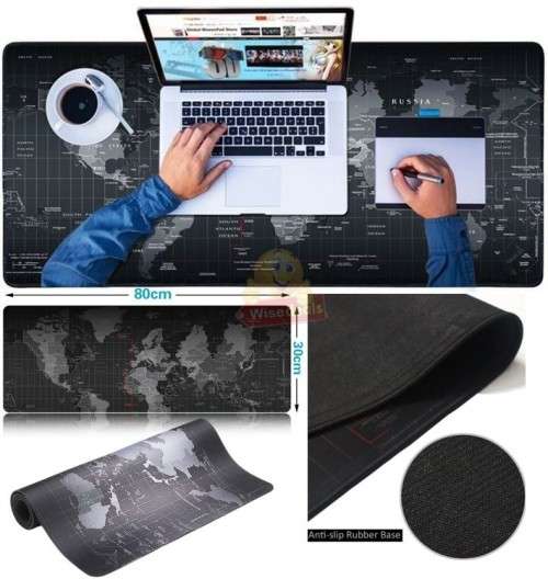 Large Non-Slip Design World Map Mouse Pad  800mm X 300mm
