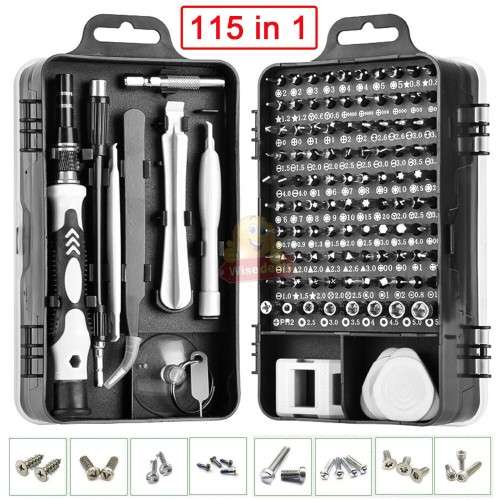 115 in 1 Magnetic Precision Screwdriver Set, Made of Chrome-Vanadium Steel