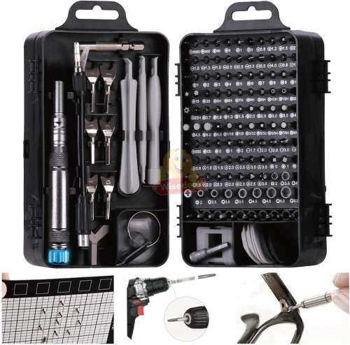 115 in 1 Magnetic Precision Screwdriver Set, Made of Chrome-Vanadium Steel