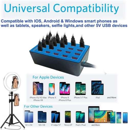 100W 20 PORT USB Intelligent Fast Charging Station