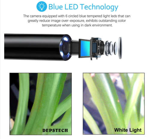 3-in-1 Endoscope Camera with 6 Bright LED Lights