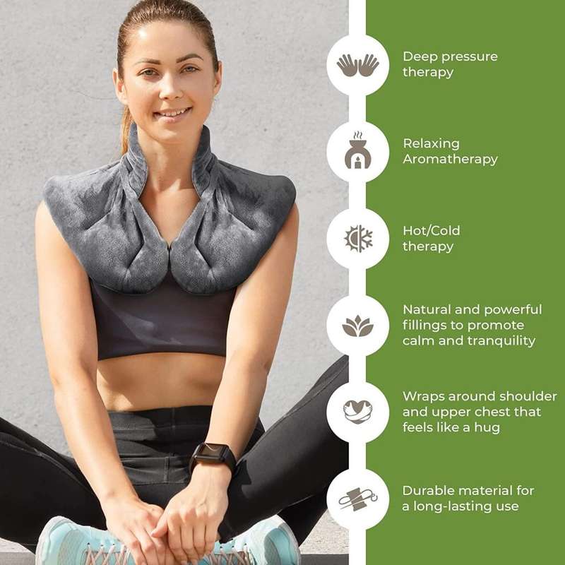 Rapid Relief Neck & Shoulder Wrap get rid of Stress, Strain, Tension and Pain, Hot or Cold