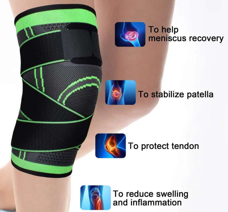 Adjustable Double Strap Knee Brace, Enhanced Blood Circulation and support Knee and Leg Muscles