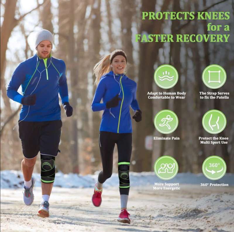 Adjustable Double Strap Knee Brace, Enhanced Blood Circulation and support Knee and Leg Muscles