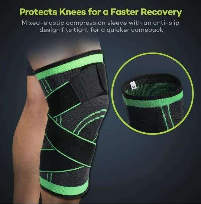 Adjustable Double Strap Knee Brace, Enhanced Blood Circulation and support Knee and Leg Muscles