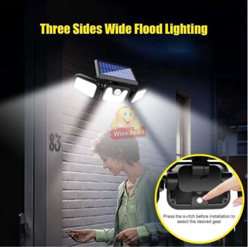 30W Rotatable Three Head Solar Flood Light - 3 Lightning Modes - START R1 ONLY